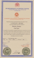 Diploma Abhyanga - India 2002